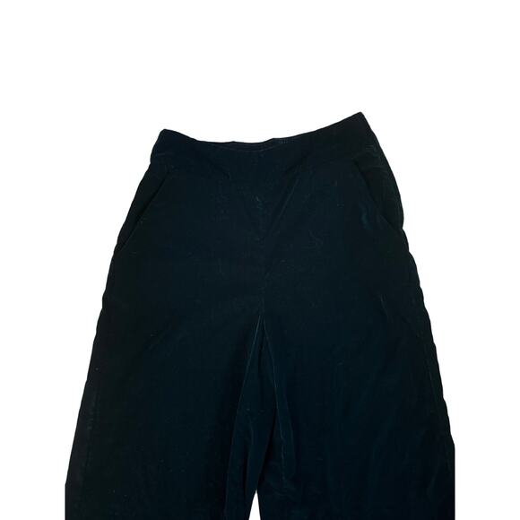 Women US-2 Fat Face Copper & Black Teal Green Velvet Wide Leg Pants Holiday - Picture 2 of 5